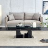NicBex Modern Fashionable Rectangular Coffee Table with Tempered Glass Top,Special Shape Design MDF Base,Center Table for Living Room - 3 of 4