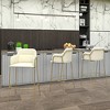 LeisureMod Axis 40 Inch Upholstered Pub Chair Bar Stool with Gold Stainless Steel Base, Armrest and Footrest - 3 of 4