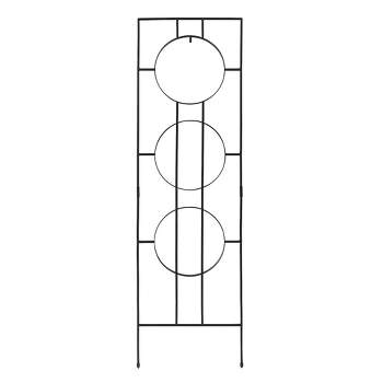 79.75" Tall Iron Modern Samara Decorative Garden Trellis Black Powder Coat Finish - Achla Designs