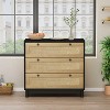 Maliang 31.50x31.5x30.12" 3-Drawers Rattan Storage Cabinet for Living Room - 4 of 4