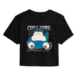 Women's - Pokémon - Snorlax Chill Vibes Cropped Graphic T-Shirt - 1 of 4