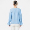 Anna-Kaci Women's Long Sleeve Blouse with Flounce Cuffs and Ruffle Trim Tie Neck Design - 4 of 4