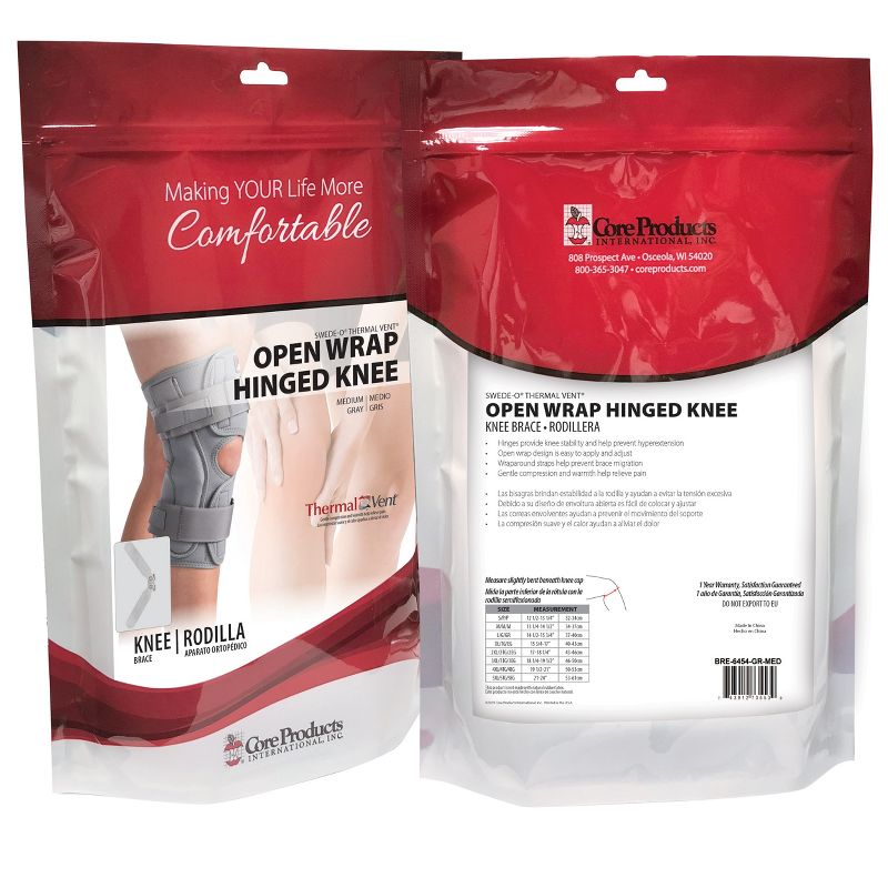 Swede-O Thermal Vent Open Wrap Hinged Knee Brace, 4 of 6