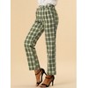 INSPIRE CHIC Women's Plaid Elastic Waist Casual Work Office Long Pants - 2 of 4