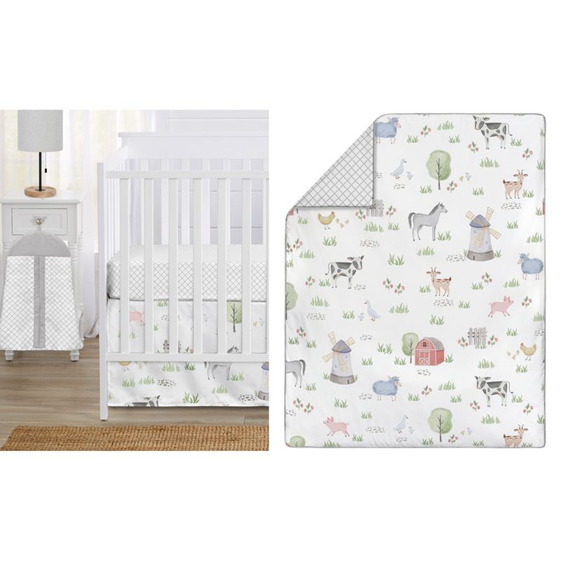 Sweet Jojo Designs Boy or Girl Gender Neutral Unisex Baby Crib Bedding Set - Farm Animals 4pc, 1 of 8