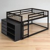 Full Over Full Bunk Bed with Storage Drawers and Shelves, Solid Wood Frame, No Box Spring Needed, Gray, Space-Saving Design - 4 of 4