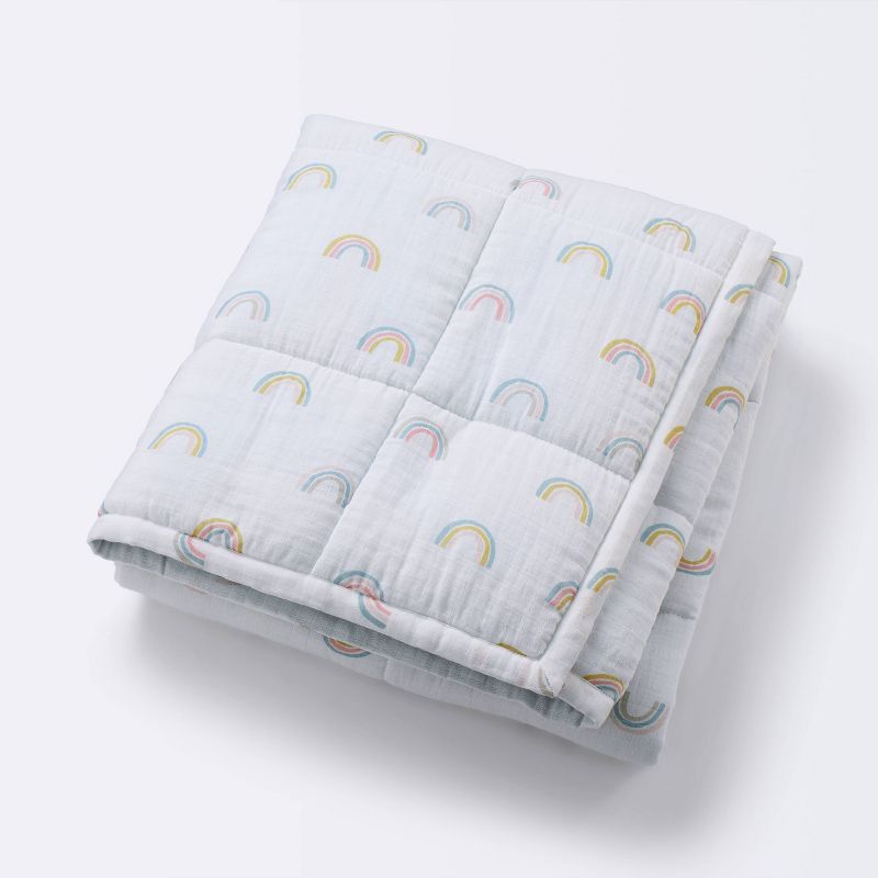 Muslin Quilt Baby and Toddler Blanket - Rainbow - Cloud Island&#8482;, 1 of 6