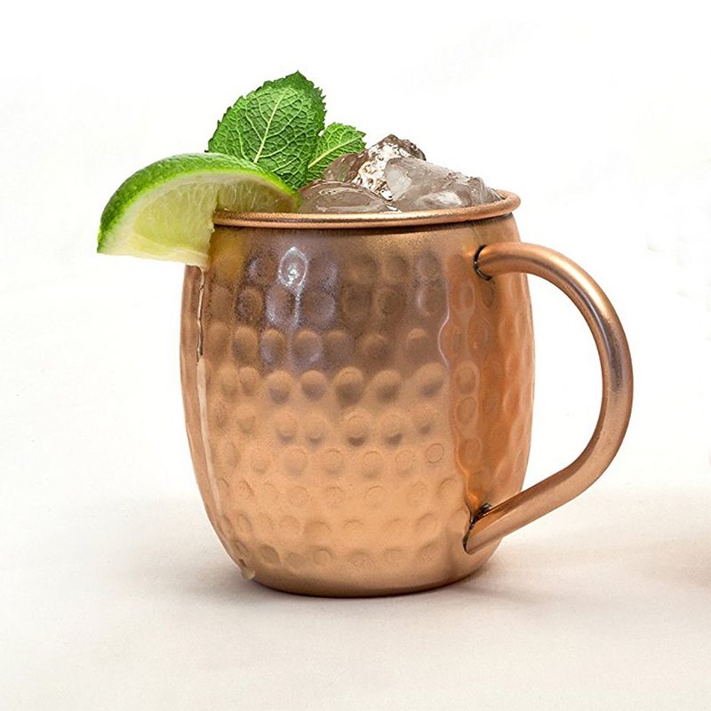 Modern Home Authentic 100% Solid Copper Hammered Moscow Mule Mug - Handmade in India, 1 of 5