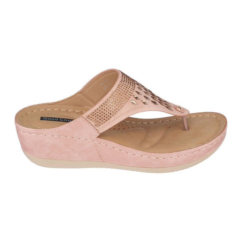 GC Shoes Kiara Embellished Comfort Slide Wedge Sandals, 2 of 9