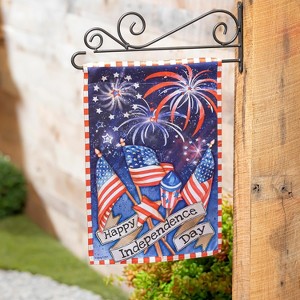Independence Day Fireworks Garden Lustre Flag - 1 of 2