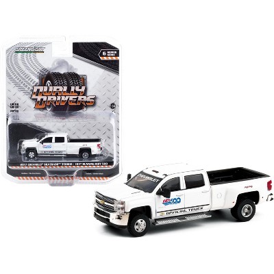 2017 Chevrolet Silverado 3500HD Dually Pickup White "101st Running Indy 500" Official Truck 1/64 Diecast Model by Greenlight