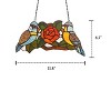 Chloe Lighting Sparrow Animal Tiffany-Glass Window Panel 12" Wide - 3 of 3