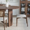 SpassWay 30"H Fashion Oval Wood Dining Table Kitchen Table Conference Table Gathering Table with Double Pedestal Black/Walnut/Natural Wood - 4 of 4