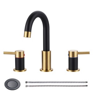 WOWOW 8 in. Widespread Double Handle Bathroom Sink Faucet - 1 of 4