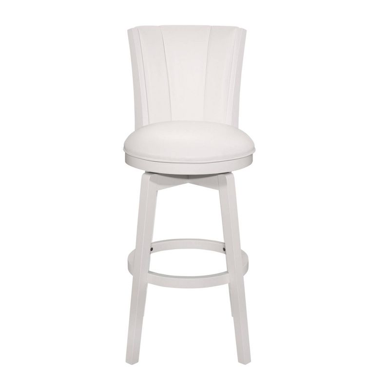 Gianna Wood Swivel Barstool with Upholstered Back White - Hillsdale Furniture, 4 of 14