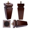 Aoibox Square Wood Furniture Legs Set of 4 Brown 6 Inch Replacement Feet for Sofa Bed Table Chair with Hardware Included - 4 of 4