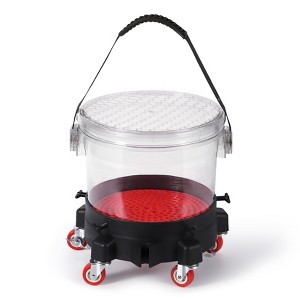 5-Gallon Car Wash Bucket Kit - 300LB Capacity, 360° Rolling Car Wash Buckets Dolly -Professional Detailing Kit for Auto Cleaning - 1 of 4
