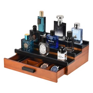 Unique Bargains Wood Velvet Lining Hidden Compartment Perfume Display Organizer - 1 of 4