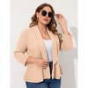 YESFASHION Women Plus Size Casual Blazer Open Front Long Sleeve Work Office Cardigan Jackets - 3 of 3