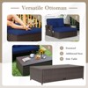 Tangkula Rattan Loveseat Set Daybed Lounge Storage Ottoman Side Tables Adjust Patio Navy - 4 of 4