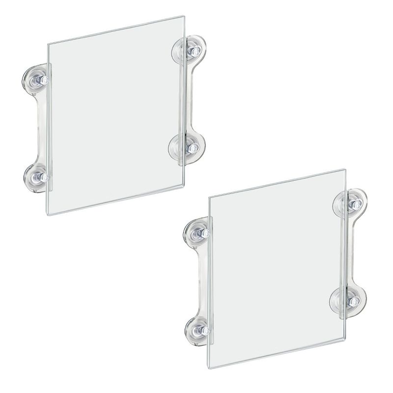 Azar Displays Clear Acrylic Window/Door Sign Holder Frame with Suction Cups 8.5''W x 11''H, 2-Pack, 2 of 10