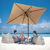 Heynemo 6.5 x 10 Ft Rectangular Patio Umbrella, Outdoor Table Market Umbrella with Crank, 6 Steel Ribs, Polyester Canopy, Tilt Umbrella - 2 of 4