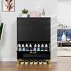 RISOKEYS Shoe Rack Storage Organizer with 2 Flip Drawers,with Metal Handles and Metal Legs,Freestanding Shoe Cabinet for Entryway,Hallway, - 2 of 4