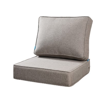 ARTPLAN Deep Seat Outdoor Cushion,Set 24"x24"x6" ,18x24" Bench Outdoor Chair Cushions, Polyester Fill Back for Patio Furniture ,Square