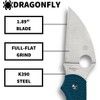 Spyderco Dragonfly 2 Lightweight Folding Pocket Knife with 2.28" K390 Wharnecliffe Blade | Get a Powerhouse Cutting Tool with the FRN Handle, Blue - 3 of 4