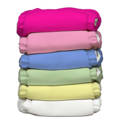 Charlie Banana 6 pk One-size Reusable Cloth Diapers with 12 Reusable Inserts