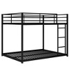 Full over Full/Twin over Twin Metal Bunk Bed, Sturdy Low Bunk Bed Frame with Safety Ladder for Kids, Teens and Adults - HABITRIO - 4 of 4