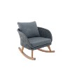 Maliang Wicker Rocking Chair with Soft Polyester Cushions and Durable Wooden Frame, Perfect for Patio, Balcony, or Living Room - 2 of 4