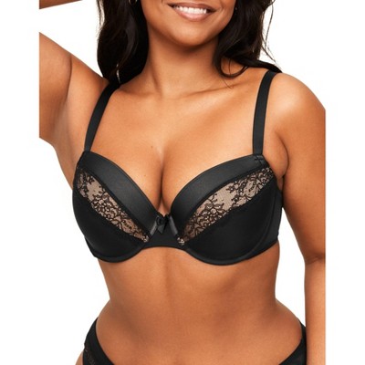 Adore Me Women's Andrelisa Balconette Bra 40DDD / Jet Black.