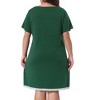 Agnes Orinda Women's Plus Size Lace Trim V Neck Short Sleeve Chest Pocket Nightgown - 4 of 4