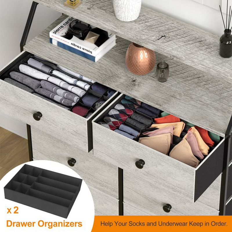 REAHOME 8 Drawer Steel Frame Wood Top Storage Organizer Dresser for Closet, Living Room, and Entryway with 2 Additional Drawer Organizers, 5 of 7