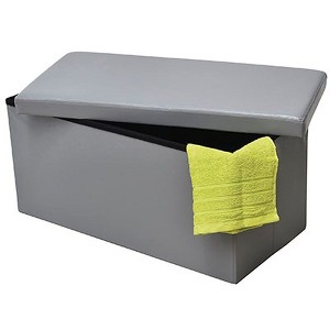 Evideco French Home Goods Versatile 2-in-1 Pouf & Storage Box – Available in 3 Colors and 2 Sizes - 1 of 4