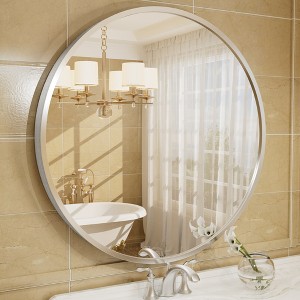 Apmir  Round High Quality Aluminum Alloy Framed French Cleat Mounted Wall Decor Bathroom Vanity Mirror - 1 of 4