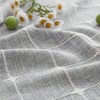 Farmhouse shower curtain with snap - in liner, no hooks needed, boho fabric with tassels, grey, 71x74inch. - 4 of 4