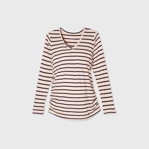 Long Sleeve V-Neck Side Shirred Maternity T-Shirt - Isabel Maternity by Ingrid & Isabel™ - 1 of 1