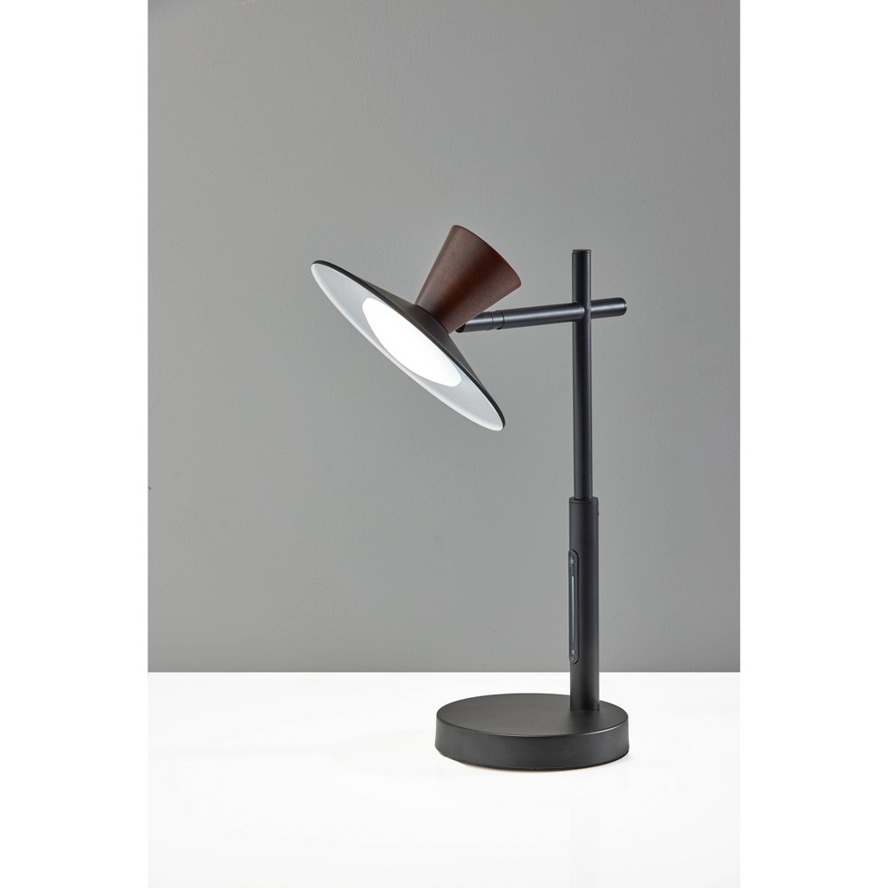 Photos - Floodlight / Street Light Adesso Elmore Table Lamp with Smart Switch Black  - Ades (Includes LED Light Bulb)