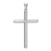 Black Bow Jewelry 14k White Gold Beveled Edge Hollow Tube Cross Pendant - 3 of 4