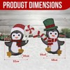 Angel Sar Set of 2 Lighted Penguin Decorations, Pre-lit Christmas Decor with Candy Cane and 80 Warm White LEDs, Outdoor Indoor Holiday Display - 4 of 4