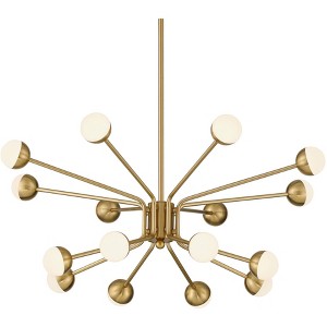 Possini Euro Design Aries 30" Modern Chandelier Ceiling Light Fixture Dining Room Over Table Kitchen Island Hanging 16-Light LED Soft Gold Finish - 1 of 4