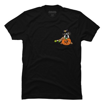 Men's Design By Humans Halloween Boxer Dog By TreeHouses T-Shirt
