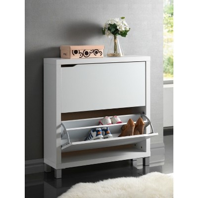 Tribesigns Shoe Storage Bench with 2 Flip Drawers & Adjustable Shelves