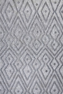 Dark Gray Geometric Synthetic 4' x 6' Reversible Rug