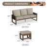 EAGLE PEAK 3 Pieces Natural Cedar Wood Outdoor Patio Furniture, Outdoor Conversation Set with Ottomans - 2 of 4