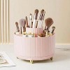 Attop Rotating Makeup Brush Holder - 360° Spinning Cosmetic Organizer with Compartments for Brushes, Lipsticks, Bathroom Bedroom Vanity Storage - 4 of 4