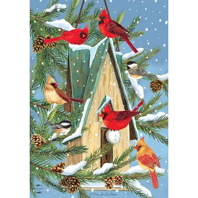 Briarwood Lane Snow Day Cardinals Winter Doormat Birdhouse Indoor / Outdoor  30 X 18 : Target