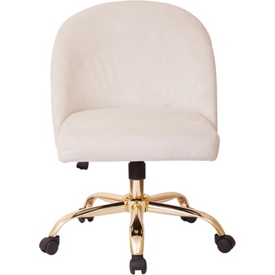 Layton Mid-Back Oyster Pearl Velvet Swivel Task Chair